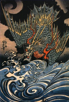 Dragon Utagawa Kuniyoshi ukiyo e Peinture à l'huile